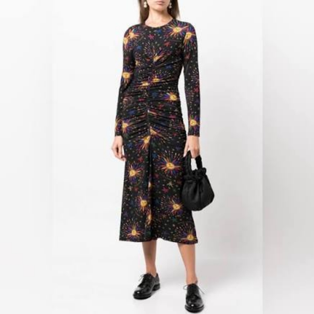 Farm Rio Rainbow Suns Midi Dress